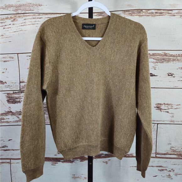 Alpacouture Alpaca Wool Blend V-Neck Sweater Brown Size Small - Picture 1 of 4